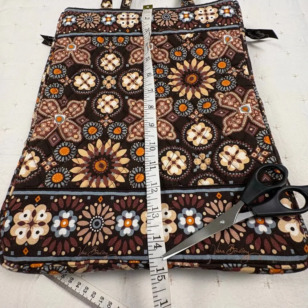 Vera Bradley Laptop Quilted Travel Bag Canyon Floral Brown Retired